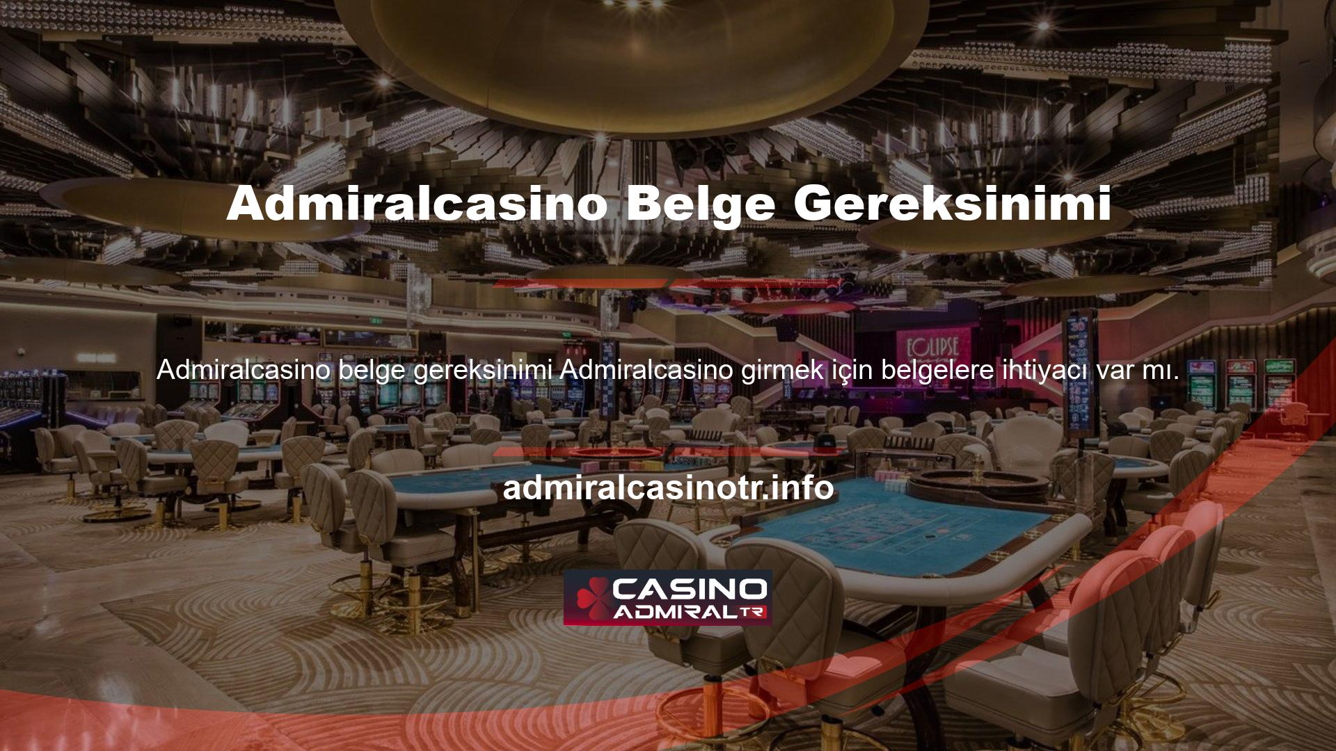 Admiralcasino ülkeye girmek için belgelere ihtiyacı var mı? Admiralcasino girmek için belgelere ihtiyacı varsa, bu, bu oyunları sayfaya kaydolarak kullanmak isteyen insanlara sormaktır