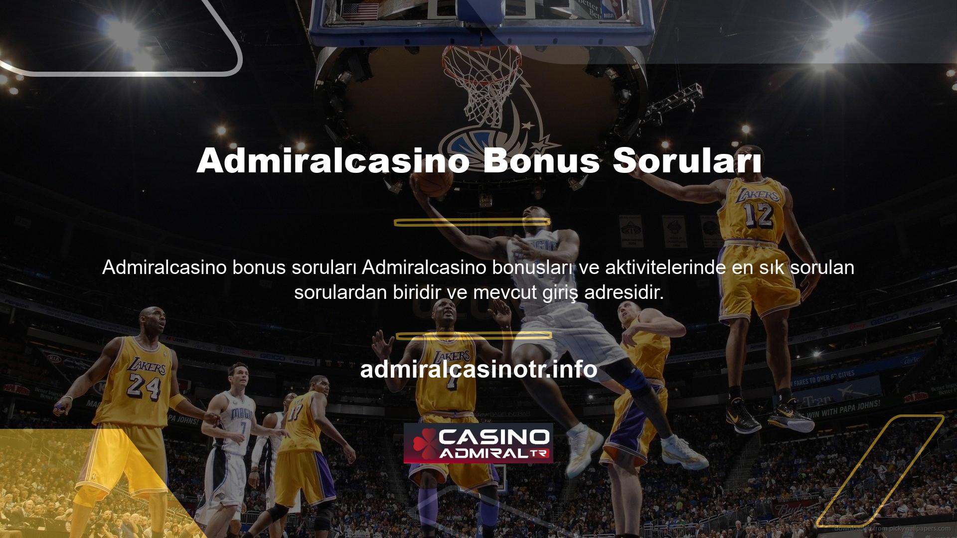 Tıpkı farklı bahis siteleri gibi, Admiralcasino bahis sitesi de kullanıcılarını eğlendirmek ve nişanlı tutmak için çok çeşitli bonus ve etkinlikler sunar