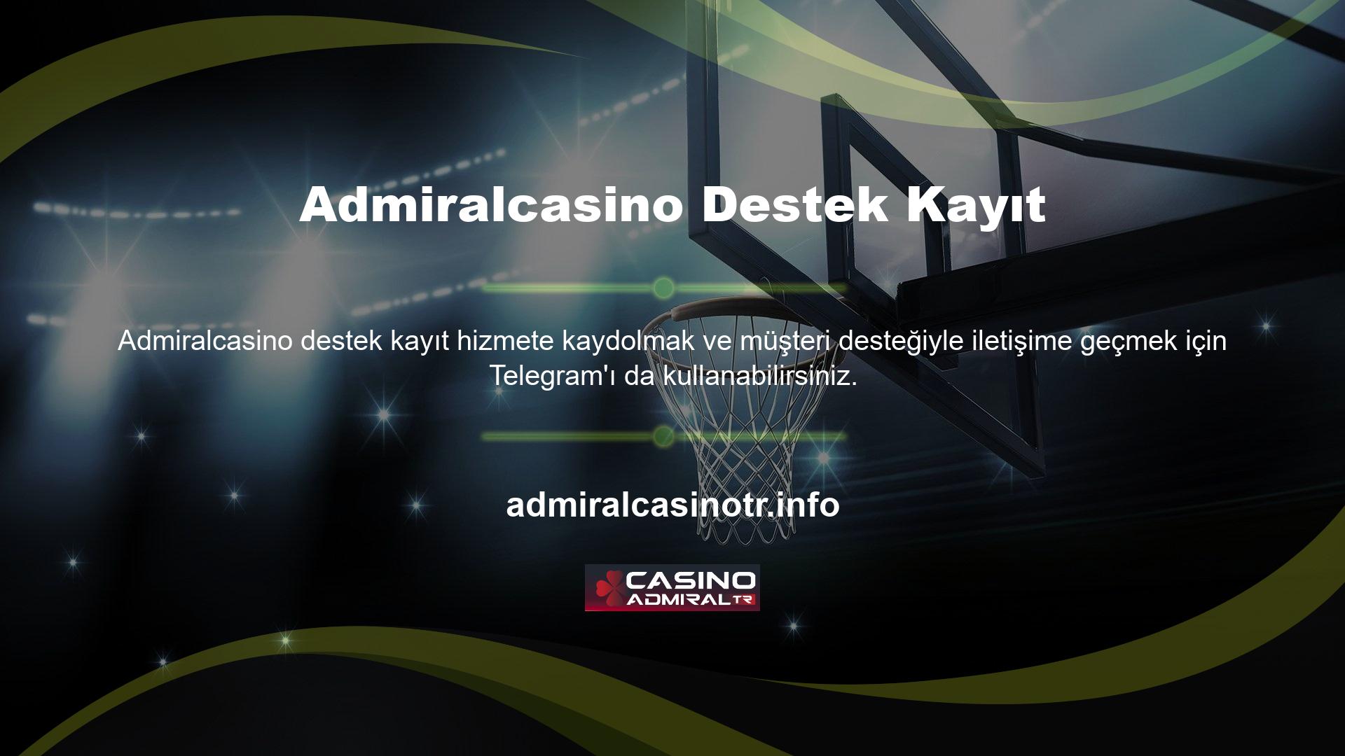 Bir telgraf göndererek Admiralcasino web sitesi destek hizmeti ile konuşabilirsiniz